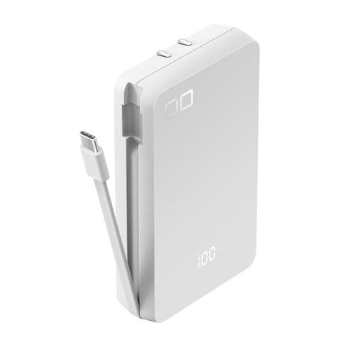 CIO モバイルバッテリー コンセント一体型 ケーブル内蔵 3in1 タイプC 30W 8000mAh  SMARTCOBY Ex03 SLIM PLUG ＆ CABLE (ホワイト)