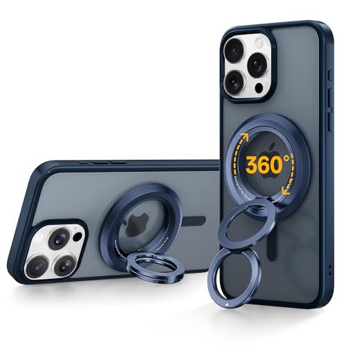 SYNCWIRE MagSafe用スマホリング - 360°回転スマホリング マグネット 両面マグネット 超强磁力 薄型 角度調節可能 iPhone 16 15 14 13 12 Pro Max対応 MagSafeアクセサリー用 - Titanium blue